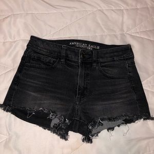 HI Rise Shortie- Black Denim Shorts
